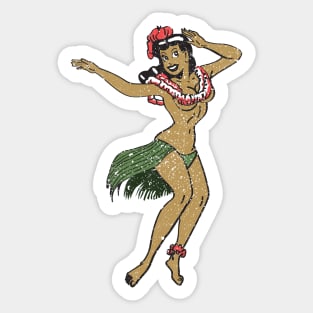 I'm just here to get laid! Hawaii Hawaiian Lei Bikini Hula Girl Vintage Distressed Graphic Sticker